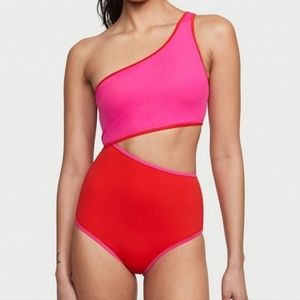 Victorias Secret swimsuit cutout red pink S